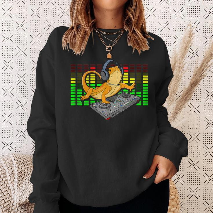 Bearded Dragon Dj Sound Tech Headphone Music Lizard Sweatshirt Gifts for Her