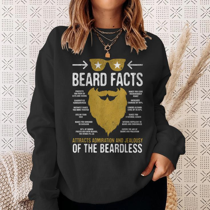 Bearded Man Vintage Style Beard Facts Sweatshirt Gifts for Her