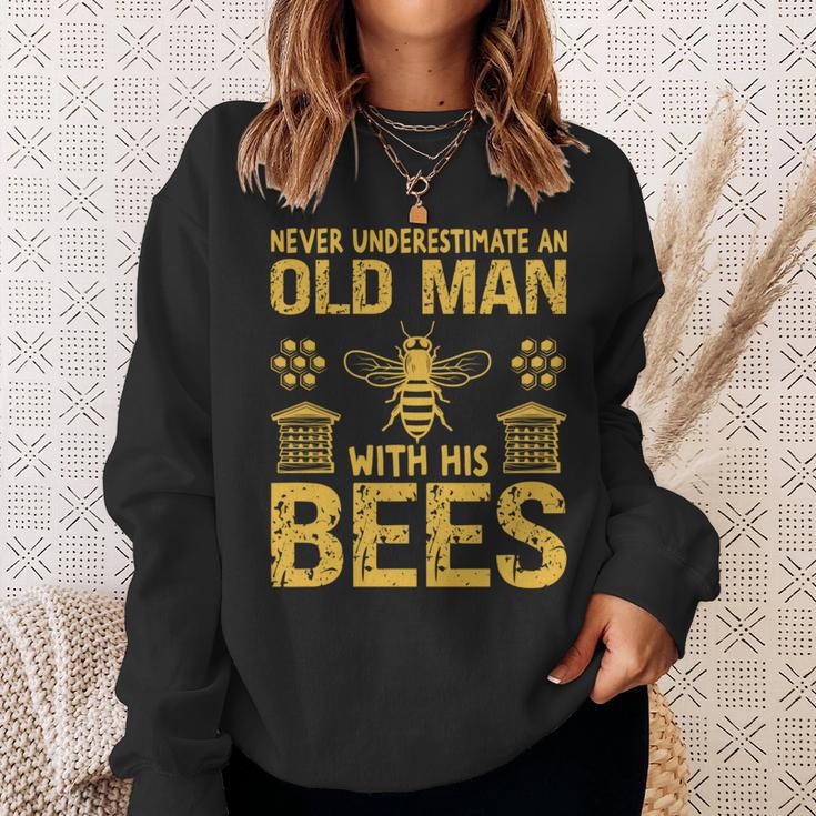 Beekeeping Never Underestimate An Old Man With His Bees Sweatshirt Gifts for Her