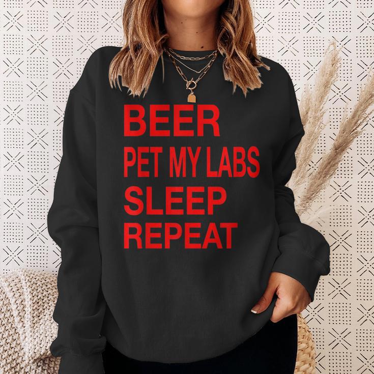 Beer Pet Labs Sleep Repeat Red LDogLove Sweatshirt Gifts for Her