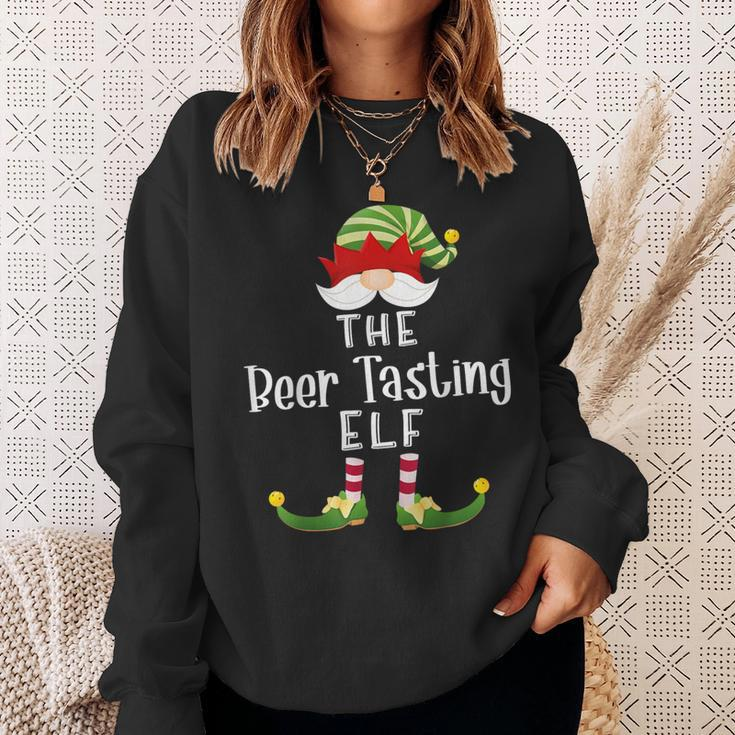 Beer Tasting Elf Group Christmas Pajama Party Sweatshirt Gifts for Her