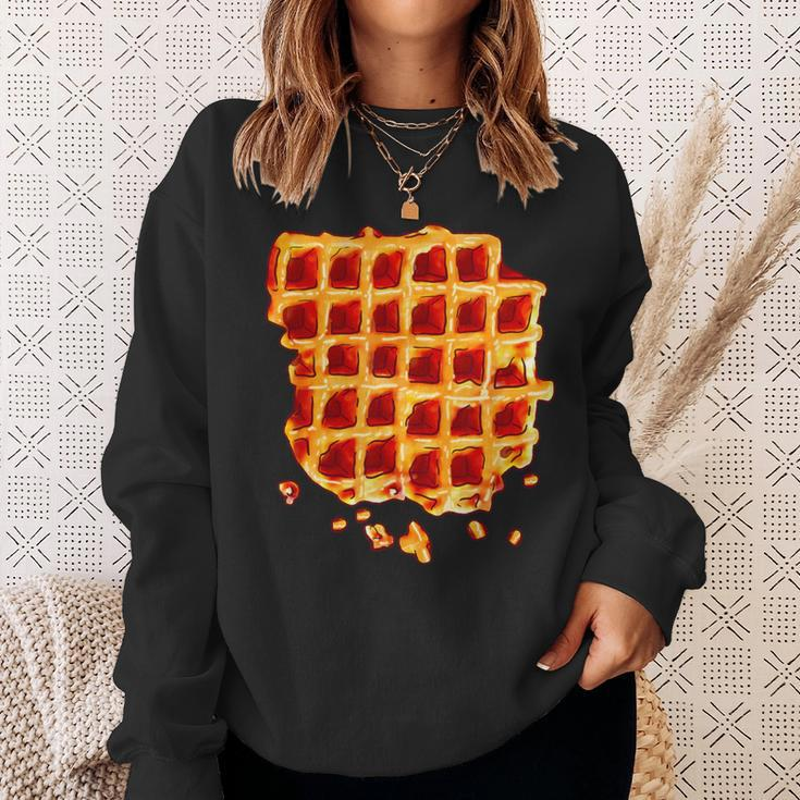 Belgian Waffle Syrup Breakfast Food Snack Waffle Lover Sweatshirt Gifts for Her