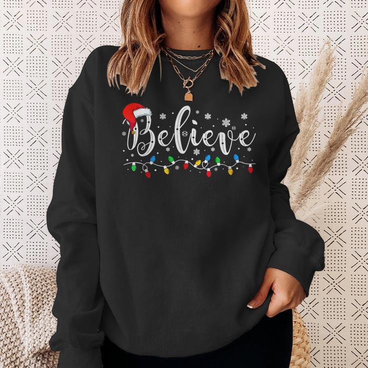 Believe In Santa Claus Believe Christmas Pajama Christmas Sweatshirt Gifts for Her