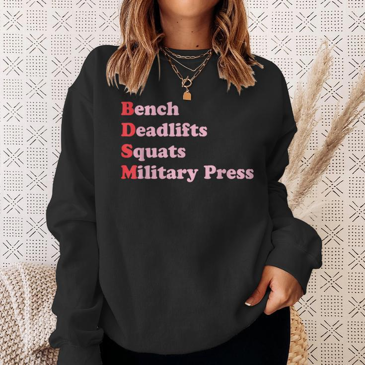 Bench Deadlifts Squats Military Press Apparel Sweatshirt Gifts for Her