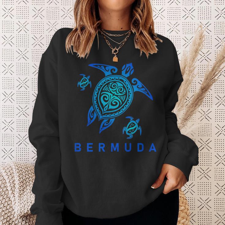 Bermuda Sea Blue Tribal Turtle Sweatshirt Gifts for Her