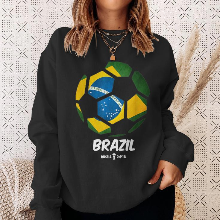 Best Brazil Soccer Ball Flag Brazilian Futbol Fan Sweatshirt Gifts for Her