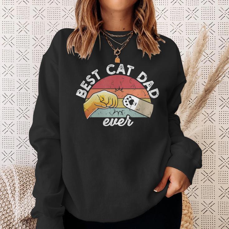 Best Cat Dad Ever Retro Kitten Cat Dad Sweatshirt Geschenke für Sie