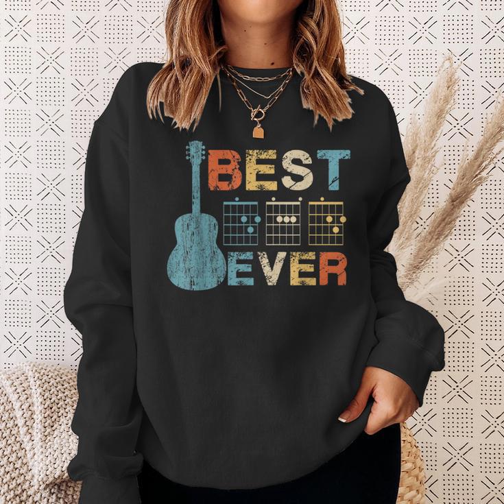 Best Dad Ever Guitar Chords Musician Father Day Sweatshirt Gifts for Her