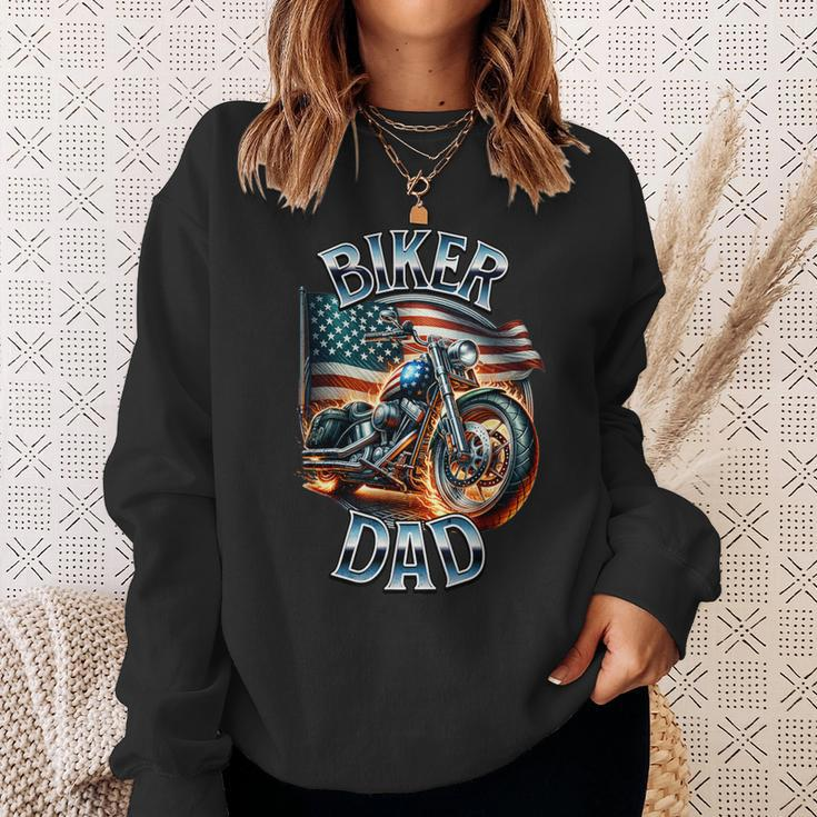 Best Dad Motorcycle Freedom Father's Day Great Idea Sweatshirt Gifts for Her
