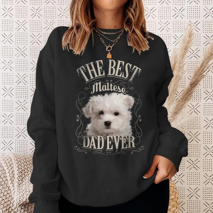 Best Maltese Dad All Maltese Dog Vintage Sweatshirt Gifts for Her