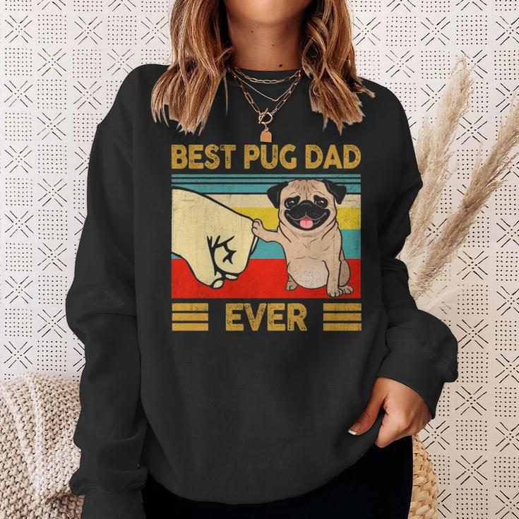 Best Pug Dad Ever Retro Vintage Fun Daddy Father's Day Sweatshirt Gifts for Her