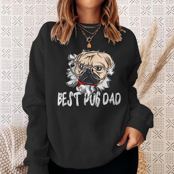 Bester Mops Papa Aller Zeitenintage Sweatshirt Geschenke für Sie