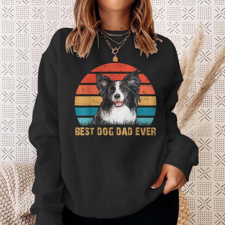 Besthund Papa Allzeit Best Dog Papa Alltimesintage Border Collie Sweatshirt Geschenke für Sie