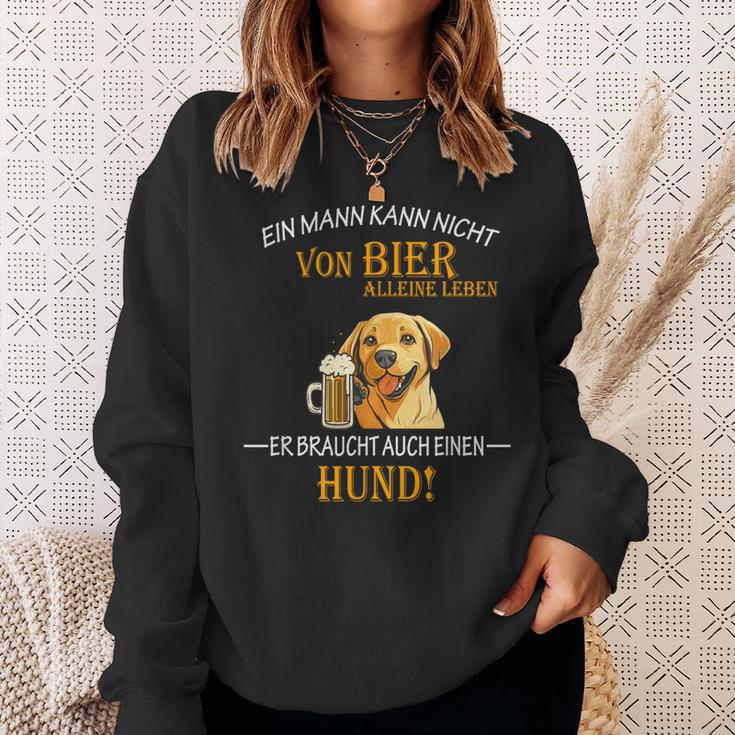 Bier Und Coole Hunde Lustiger Spruch Papa Labrador Gassi Sweatshirt Geschenke für Sie