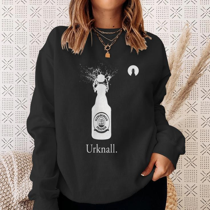 Big Bang Herren Sweatshirt mit Sektflaschen & UrknaII Spruch, Witziges Design Geschenke für Sie