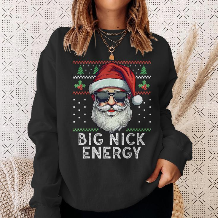 Big Nick Energy Santa With Sunglasses Ugly Xmas Sweatshirt Gifts for Her