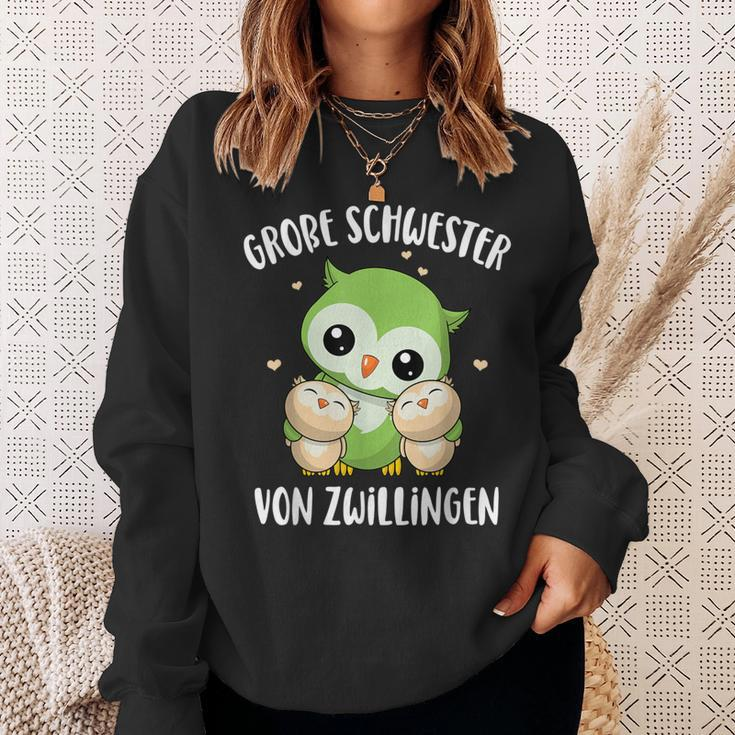 Big Schwester Von Zwillingen German Language Sweatshirt Geschenke für Sie