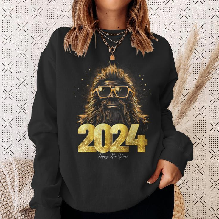 Bigfoot Sasquatch 2024 Happy New Year New Years Eve Party Sweatshirt Gifts for Her