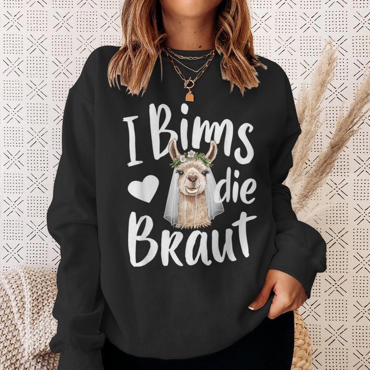 I Bims Die Die Braut Hochzeit Motiv Lama Alpaka Jga Party Sweatshirt Geschenke für Sie