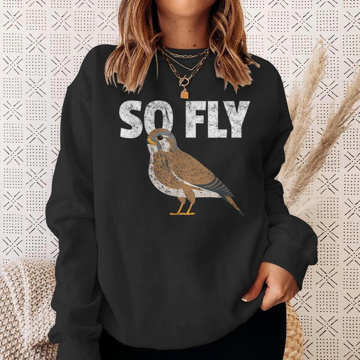 Birding Kestrel Falcon Bird Lover Birdwatcher Sweatshirt Gifts for Her