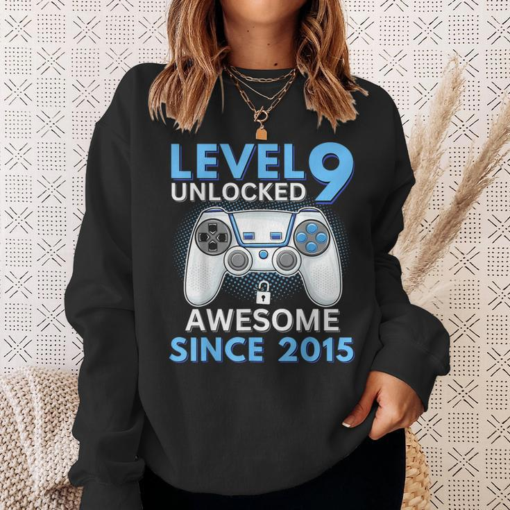 Birthday Boy Level 9 Unlocked Gamer 9 Year Old 9Th Birthday Sweatshirt Gifts for Her