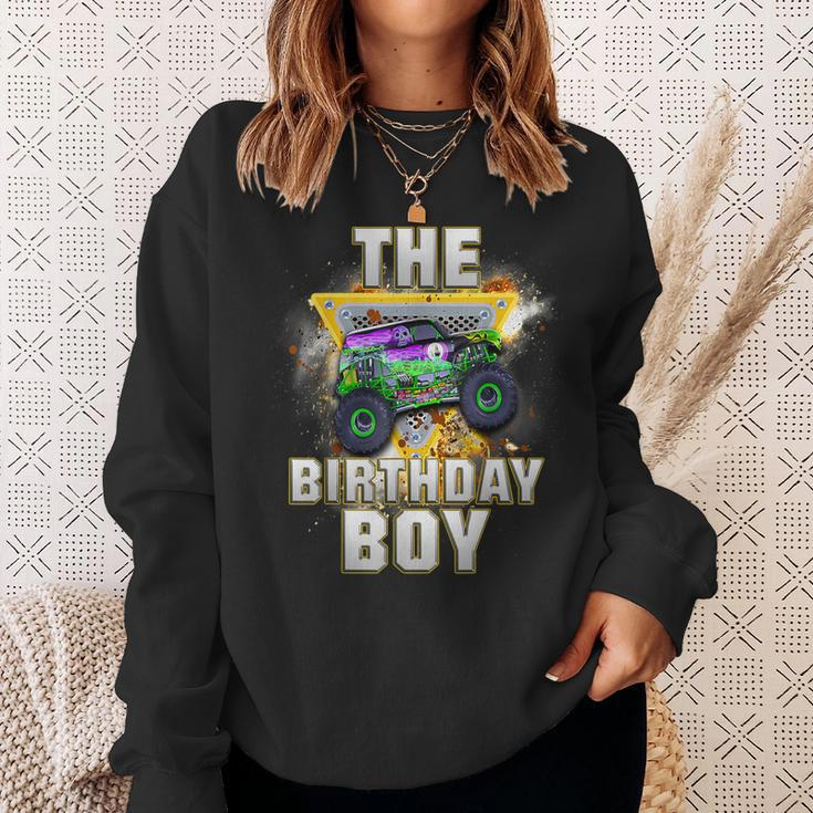 The Birthday Boy Monster Truck Family Matching Sweatshirt Gifts for Her