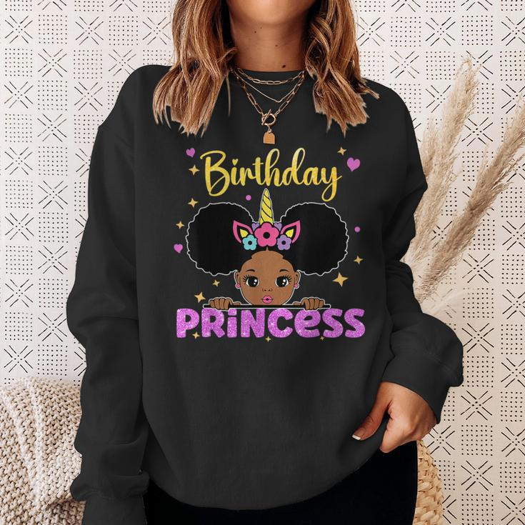 The Birthday Princess Melanin Afro Unicorn Cute Matching Sweatshirt Gifts for Her