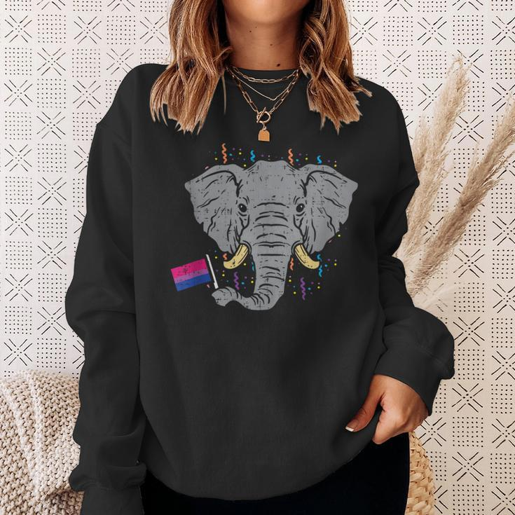 Bisexual Flag Elephant Lgbt Bi Pride Stuff Animal Sweatshirt Gifts for Her