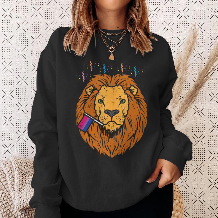 Bisexual Flag Lion Lgbt Pride Month Bi Pride Stuff Animal Sweatshirt Gifts for Her