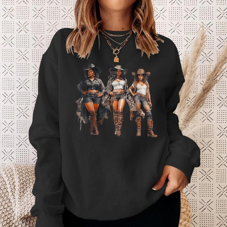 Black Cowgirl Western Rodeo Melanin Black History Texas Men Sweatshirt Gifts for Her