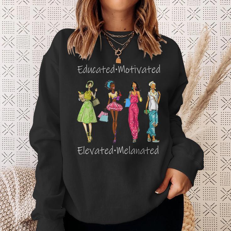 Black Queen Educated Melanin African American Women Sweatshirt Gifts for Her