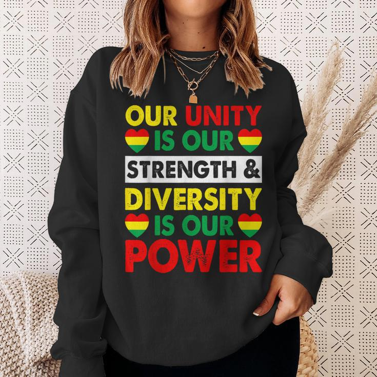 Black History Month African American Unity Power Diversity Sweatshirt Gifts for Her