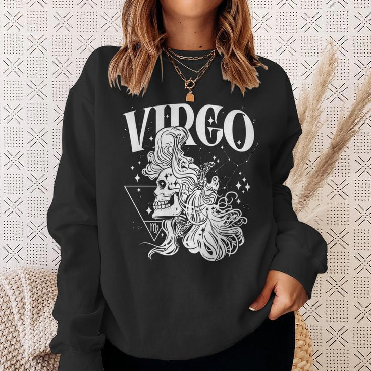 Blackcraft Zodiacsign Virgo Skull Nature Witch Constellation Sweatshirt Gifts for Her