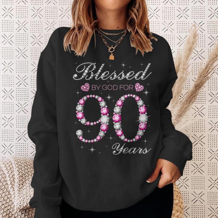 Blessed By God For 90 Years Old 90Th Birthday Party B-Day Sweatshirt Gifts for Her