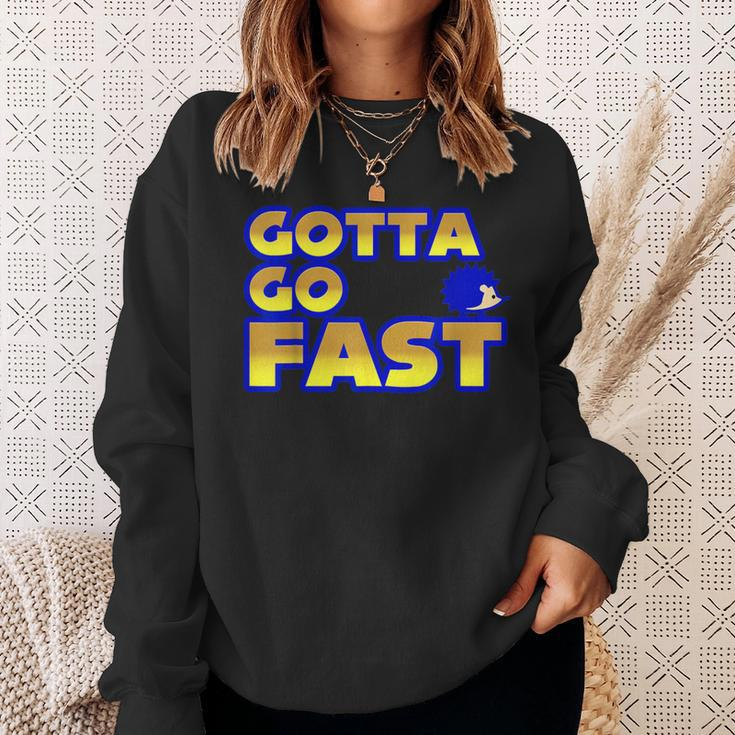 Blue Hedgehog Video Game Cosplay Gotta Go Fast Sweatshirt Gifts for Her