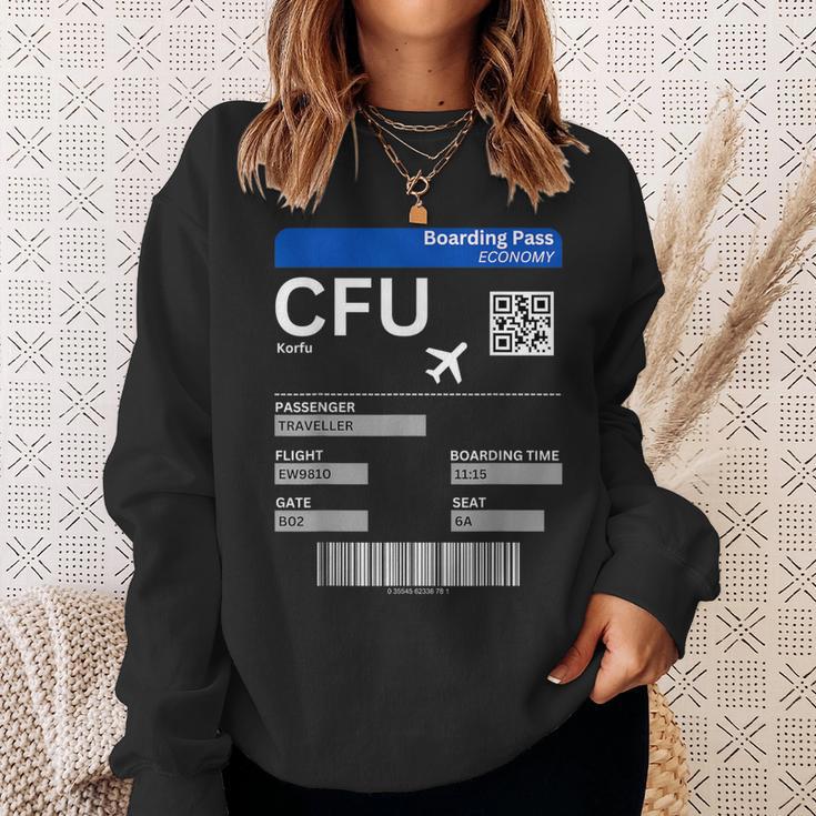 Boarding Pass Korfu Cfu Flugticket Griechenland Korfu Sweatshirt Geschenke für Sie