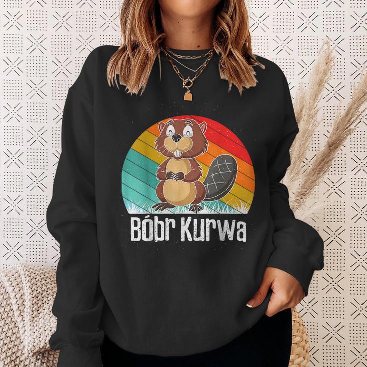 Boba Bober Flannelette Bobr Meme Vintage Retro Flannelette Sweatshirt Geschenke für Sie