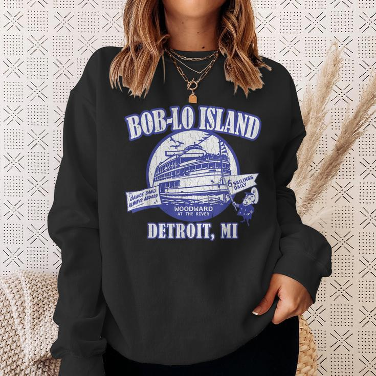Boblo Island Vintage Look Detroit Michigan Sweatshirt Gifts for Her