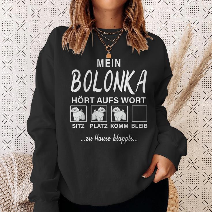 Bolonka Zwetna My Dog Listens To Wort Sweatshirt Geschenke für Sie