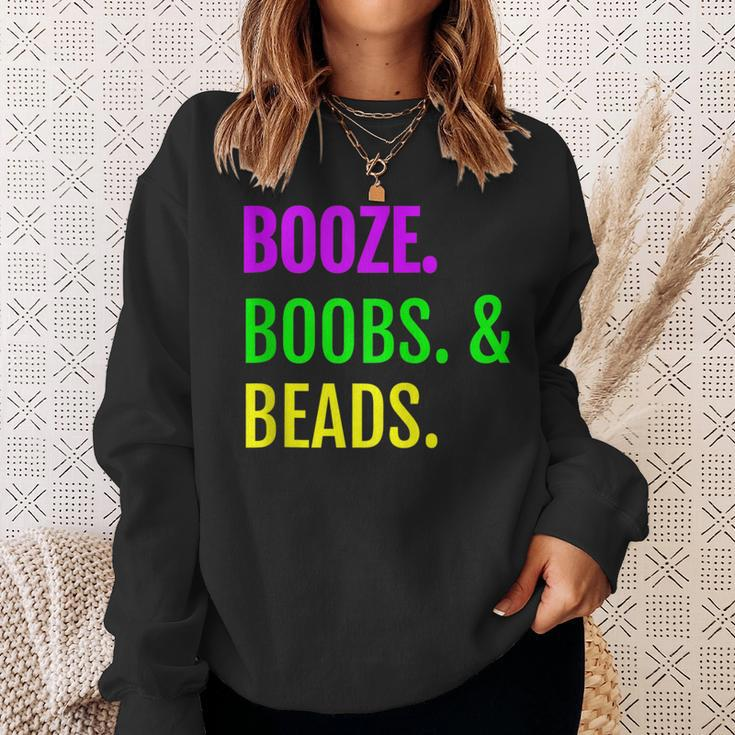 Booze Boobs Beads Mardi Gras New Orleans Sweatshirt Gifts for Her