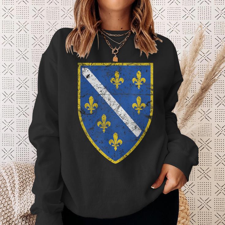 Bosnia Crest Grunge Flag Bosnia Sweatshirt Geschenke für Sie