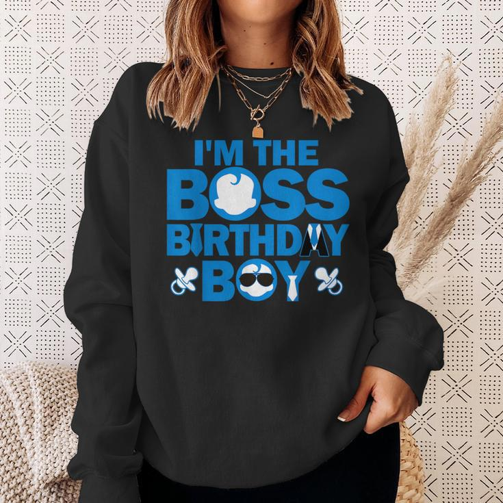 Im The Boss Birthday Boy Baby Family Party Decorations Sweatshirt Gifts for Her