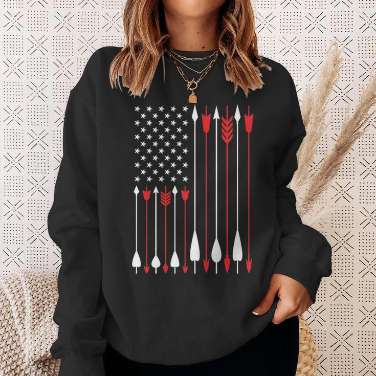 Bow Hunting Usa American Flag Archery Bow Hunter Sweatshirt Gifts for Her