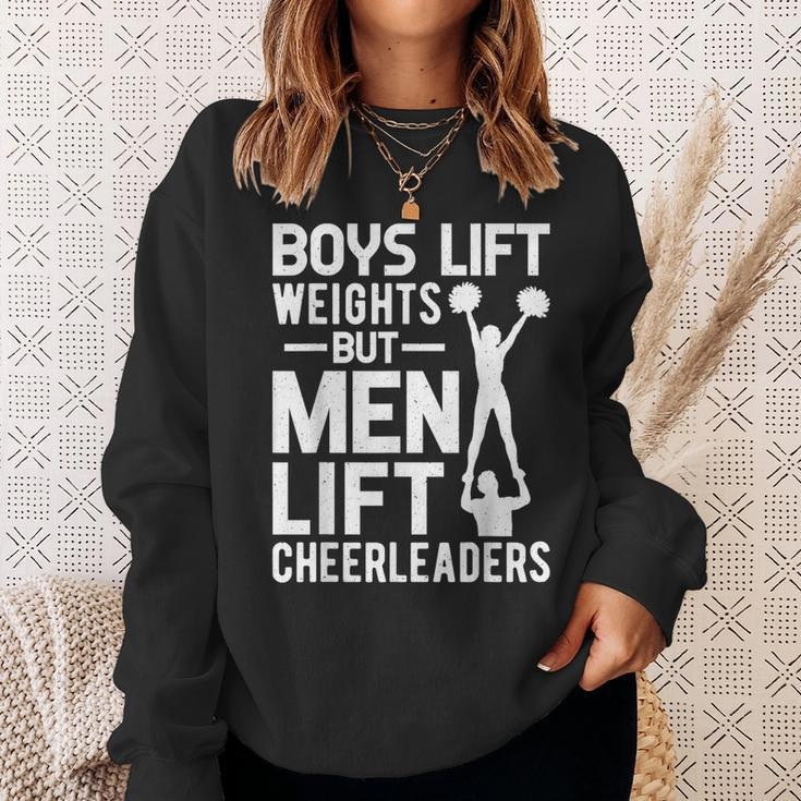 Boys Lift Weights Lift Cheerleaders Cheerleading Cheer Sweatshirt Gifts for Her