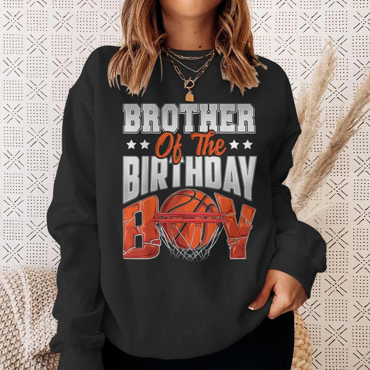 Brother Basketball Birthday Boy Family Baller B-Day Party Sweatshirt Gifts for Her
