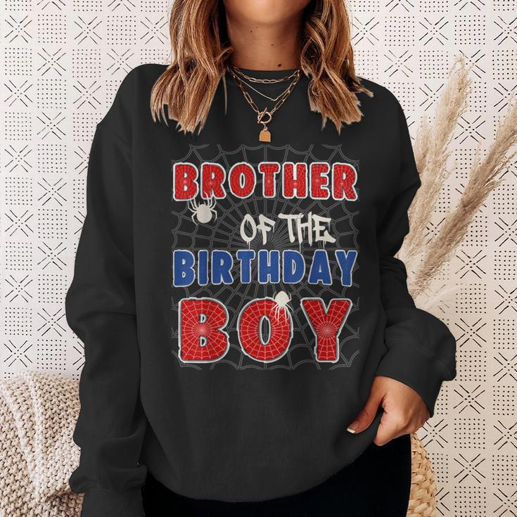 Brother Of The Birthday Boy Costume Spider Web Birthday Sweatshirt Gifts for Her