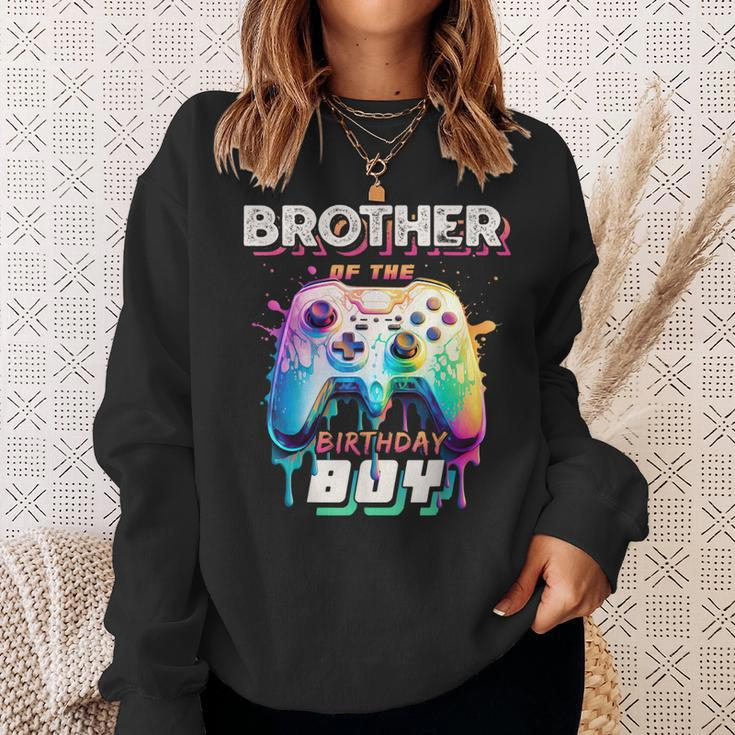 Brother Of The Birthday Boy Matching Family Video Game Party Sweatshirt Gifts for Her