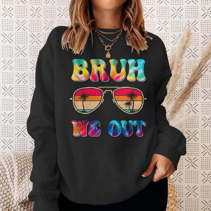 Bruh We Out Teachers Happy Last Day Of School Retro Vintage Sweatshirt Gifts for Her