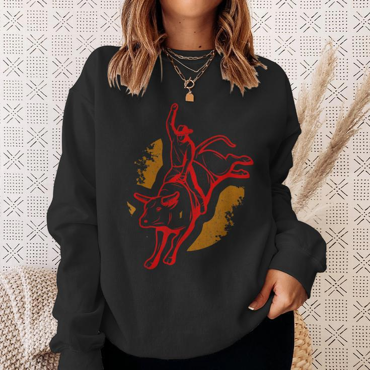Bull Riding Rodeo Country Ranch Cowboy Bull Rider Sweatshirt Gifts for Her