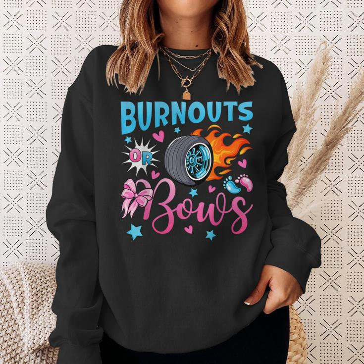 Burnouts Or Bows Gender Reveal Party Ideas Baby Announcement Sweatshirt Gifts for Her